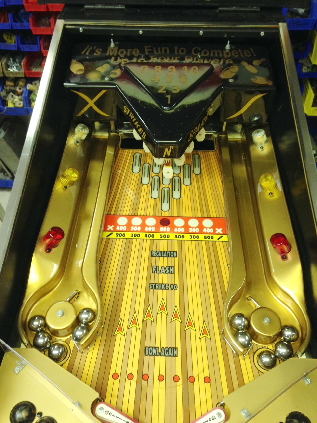 strikes and spares pinball machine for sale